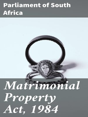 cover image of Matrimonial Property Act, 1984